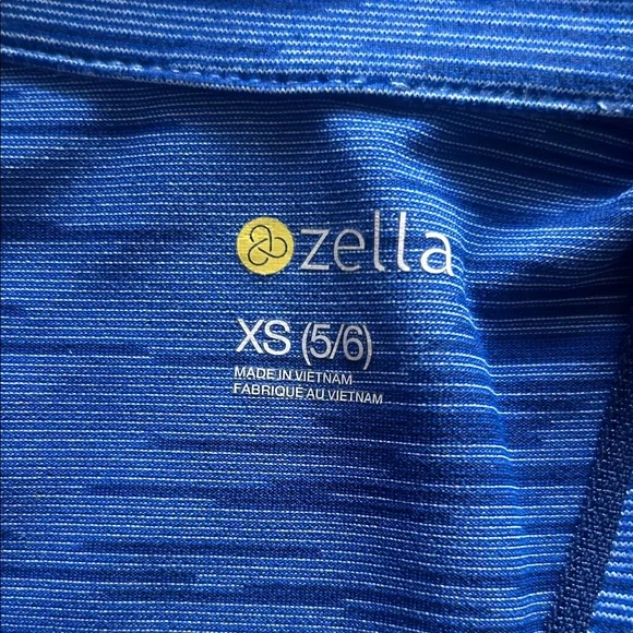 Zella Blue Striped Long sleeve Pullover Shirt with half zipper. - Picture 2 of 12